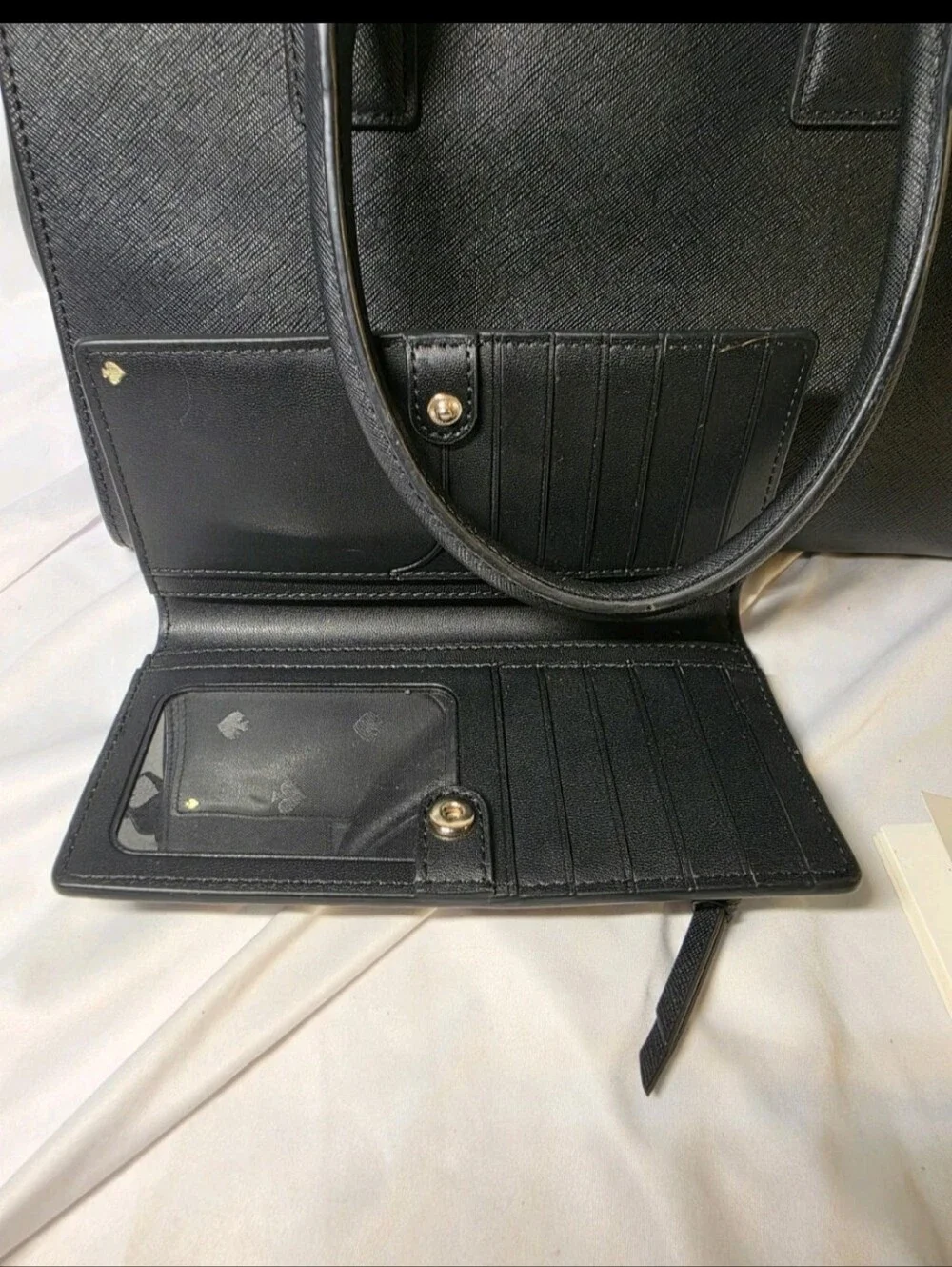 kate spade Black Saffiano Leather Tote with Wallet